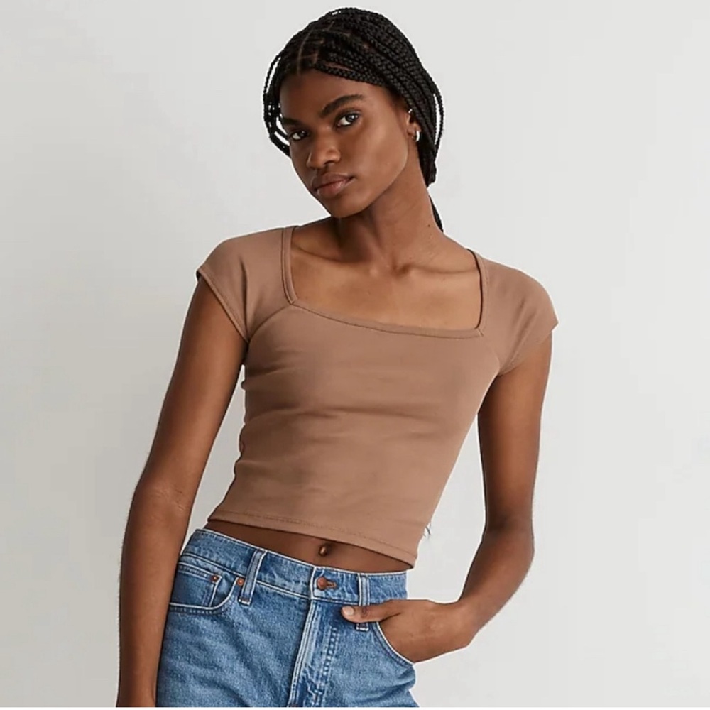 Madewell Brightside Rib Squareneck Tee